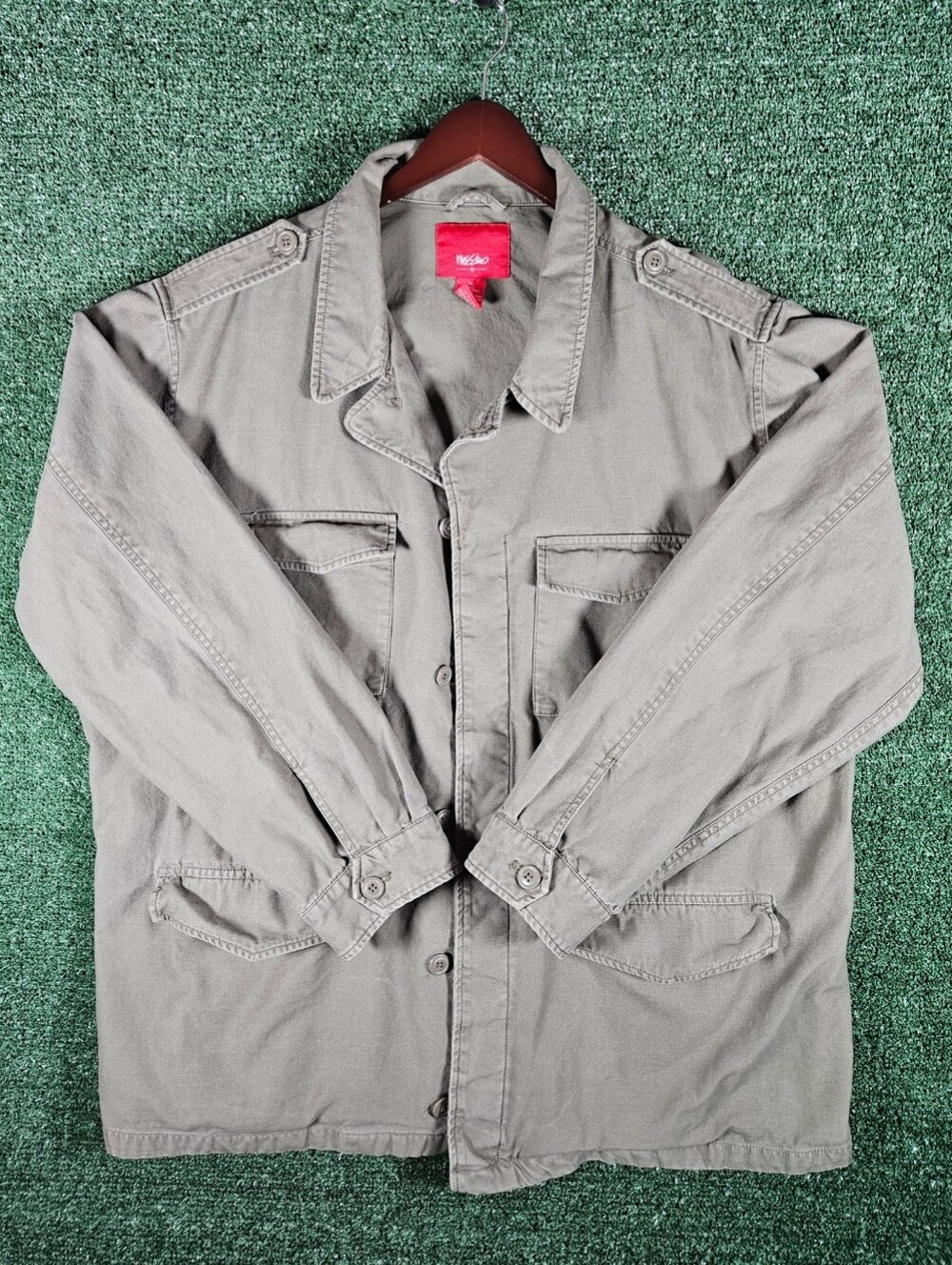 Vintage Mossimo Army Green Military Style Utility Jacket / Mens Size XL